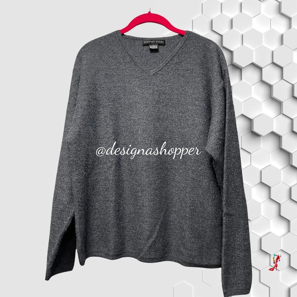 Geoffrey Beene Classic Gray sweater LG